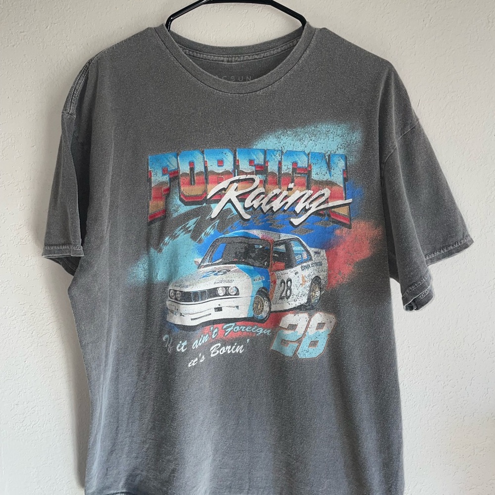 Gray Racing Graphic T-Shirt Pacsun  Large